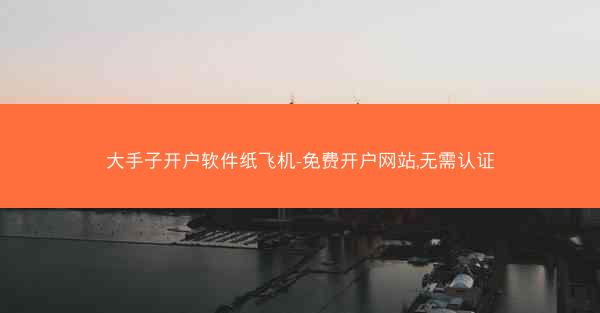 大手子开户软件纸飞机-免费开户网站,无需认证