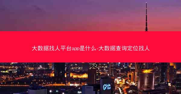 大数据找人平台app是什么-大数据查询定位找人