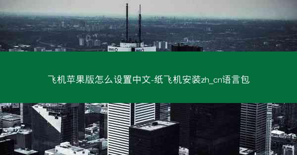 飞机苹果版怎么设置中文-纸飞机安装zh_cn语言包
