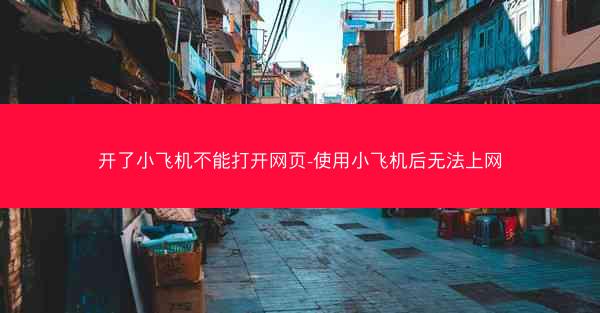 开了小飞机不能打开网页-使用小飞机后无法上网
