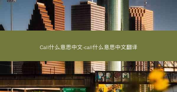 Call什么意思中文-call什么意思中文翻译