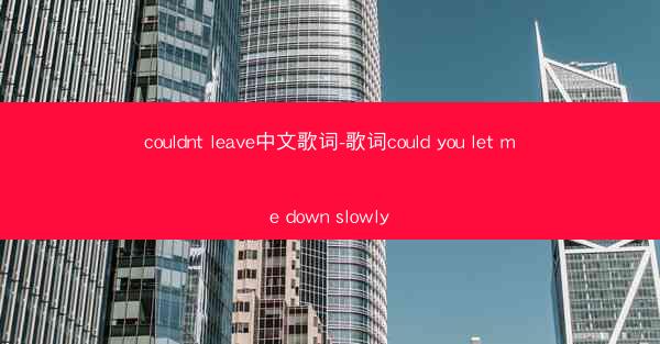 couldnt leave中文歌词-歌词could you let me down slowly