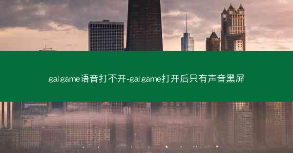 galgame语音打不开-galgame打开后只有声音黑屏
