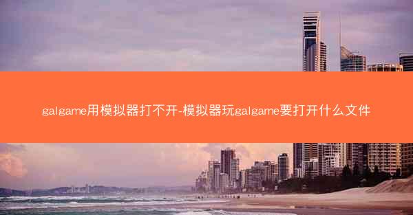 galgame用模拟器打不开-模拟器玩galgame要打开什么文件
