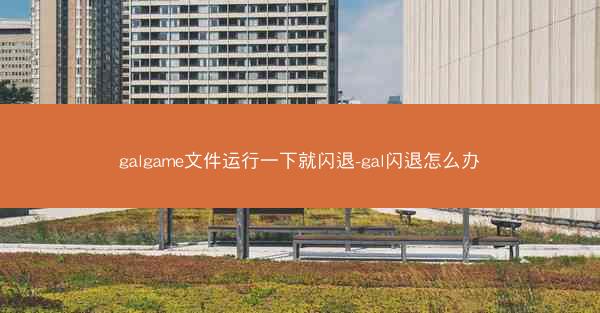 galgame文件运行一下就闪退-gal闪退怎么办