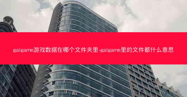 galgame游戏数据在哪个文件夹里-galgame里的文件都什么意思