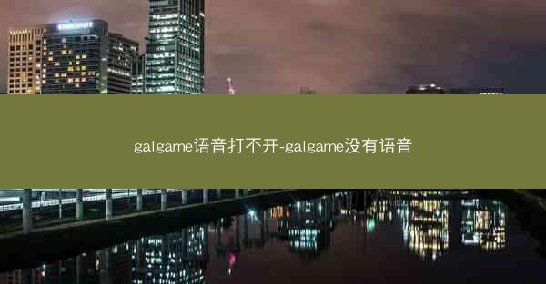 galgame语音打不开-galgame没有语音
