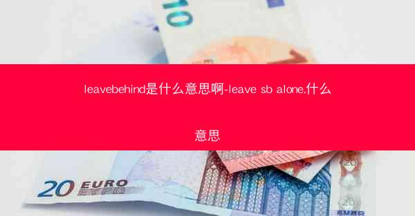 leavebehind是什么意思啊-leave sb alone.什么意思