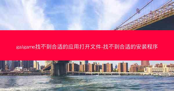 galgame找不到合适的应用打开文件-找不到合适的安装程序