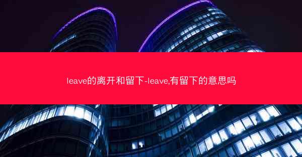 leave的离开和留下-leave,有留下的意思吗