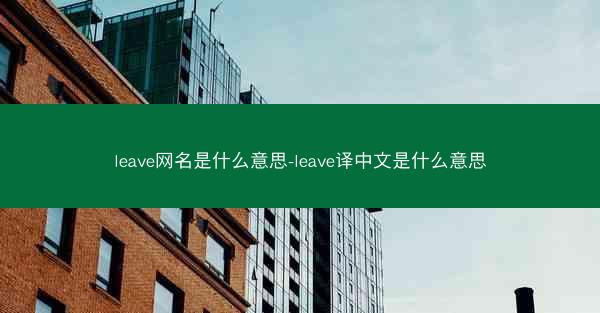 leave网名是什么意思-leave译中文是什么意思