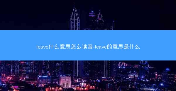 leave什么意思怎么读音-leave的意思是什么