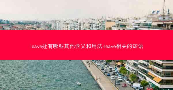 leave还有哪些其他含义和用法-leave相关的短语