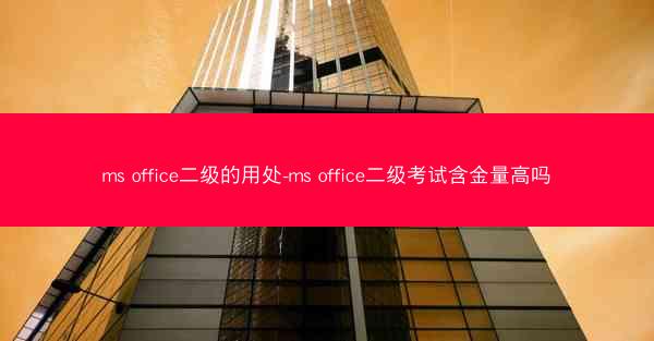 ms office二级的用处-ms office二级考试含金量高吗