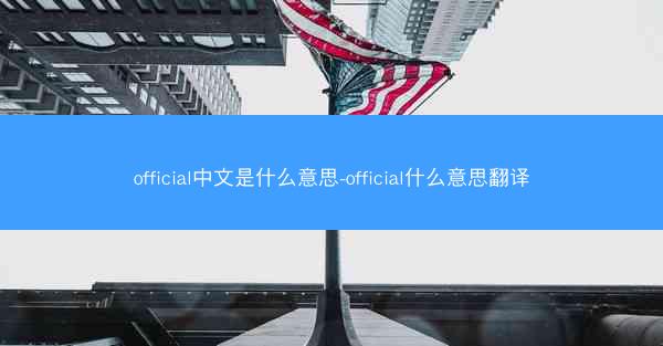 official中文是什么意思-official什么意思翻译