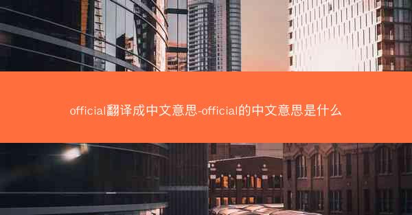 official翻译成中文意思-official的中文意思是什么