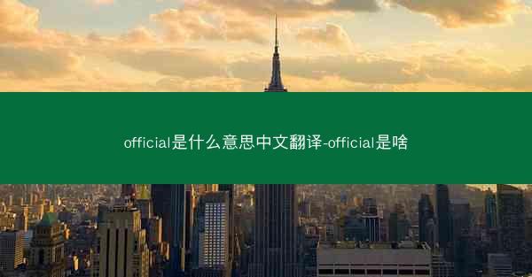 official是什么意思中文翻译-official是啥