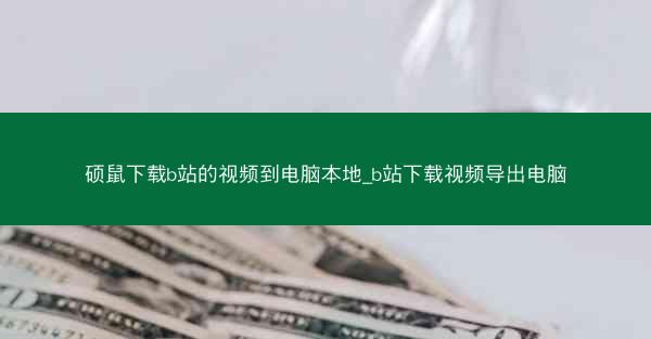 硕鼠下载b站的视频到电脑本地_b站下载视频导出电脑