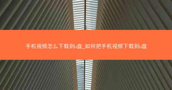 手机视频怎么下载到u盘_如何把手机视频下载到u盘