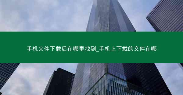 手机文件下载后在哪里找到_手机上下载的文件在哪
