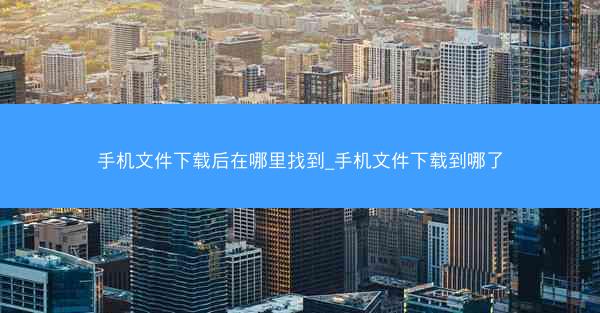 手机文件下载后在哪里找到_手机文件下载到哪了