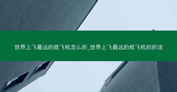 世界上飞最远的纸飞机怎么折_世界上飞最远的纸飞机的折法