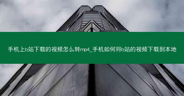 手机上b站下载的视频怎么转mp4_手机如何将b站的视频下载到本地