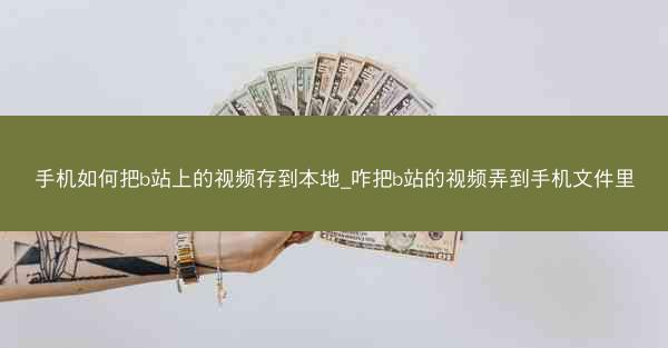 手机如何把b站上的视频存到本地_咋把b站的视频弄到手机文件里
