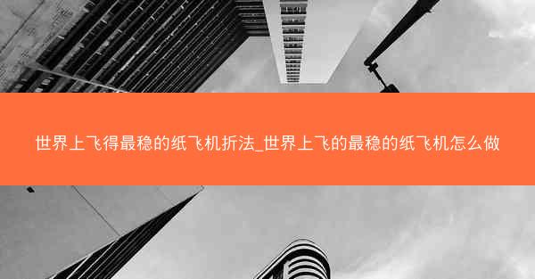 世界上飞得最稳的纸飞机折法_世界上飞的最稳的纸飞机怎么做