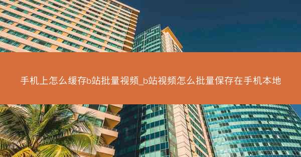 手机上怎么缓存b站批量视频_b站视频怎么批量保存在手机本地