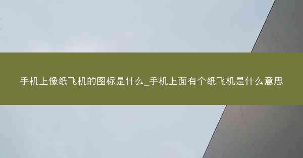 手机上像纸飞机的图标是什么_手机上面有个纸飞机是什么意思