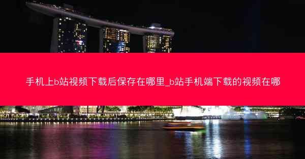 手机上b站视频下载后保存在哪里_b站手机端下载的视频在哪