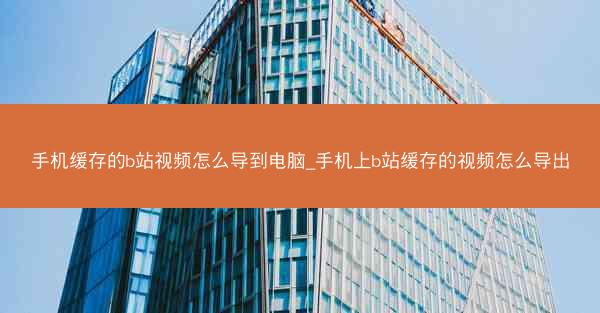 手机缓存的b站视频怎么导到电脑_手机上b站缓存的视频怎么导出