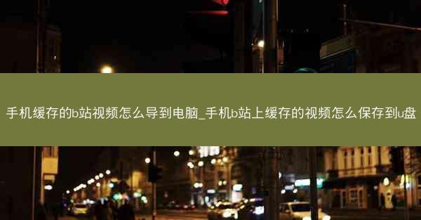 手机缓存的b站视频怎么导到电脑_手机b站上缓存的视频怎么保存到u盘