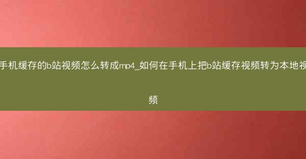 手机缓存的b站视频怎么转成mp4_如何在手机上把b站缓存视频转为本地视频